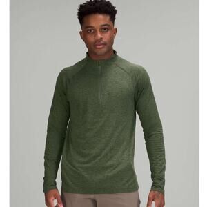 Lululemon Metal Vent Tech Half-Zip 2.0 Size Large Rainforest Green Green Twill